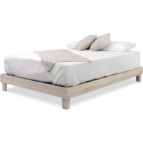 Full size Solid Wood Heavy Duty Platform Bed Frame in Off-White - Made In USA