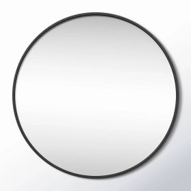 Round 21-inch Wall Mirror in Black - Living Room Bedroom Accent Bathroom Mirror