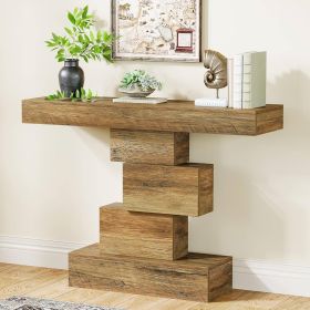 Modern Farmhouse 42-inch Entryway Accent Sofa Table in Light Brown Wood Finish
