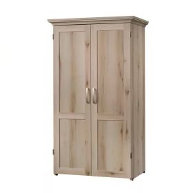 Drop Leaf Computer Desk Craft Table Armoire in Maple Wood Finish - Made in USA