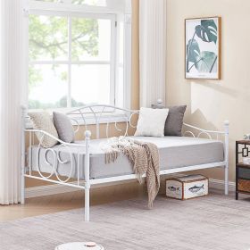 Twin size Victorian White Metal Daybed Frame - 350 lbs. Weight Capacity