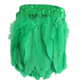 Green Goose Feathers Trim Fringe DIY Dress Sewing Craft Feather Clothing Costumes Party Decoration,2 Yards