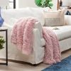 Premium Solid Faux Long Fur Throw Blanket - Soft, Fuzzy Throw Blanket - for Bed or Couch - 50" x 65' - Aubergine