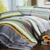Blancho Bedding - [Tonal Stripe] Luxury 4PC Comforter Set Combo 300GSM (Twin Size)