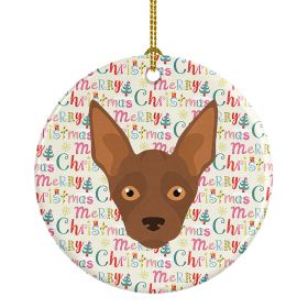 Abyssinian Sand Terrier Merry Christmas Ceramic Ornament Christmas Tree Hanging Decorations for Home Christmas Holiday, Party, Gift, 3 in, Multicolor