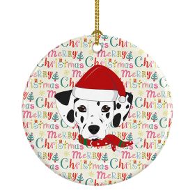 Dalmatian Merry Christmas Ceramic Ornament Christmas Tree Hanging Decorations for Home Christmas Holiday, Party, Gift, 3 in, Multicolor