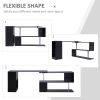 55" Corner Computer Desk, 360Â° Rotating L-Shaped Desk, Home Office Workstation with 3-Tier Shelves, Bookshelf, Black