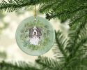 English Springer Spaniel Tricolor Christmas Wreath Ceramic Ornament Christmas Tree Hanging Decorations for Home Christmas Holiday, Party, Gift, 3 in