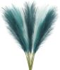 8 Pcs Teal Blue Faux Pampas Grass Decor 35' Fluffy Tall Artificial Colored Pampas Grass Blue Fake Pompous Grass Stems Large Flower Arrangement Floor V