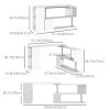 55" Corner Computer Desk, 360Â° Rotating L-Shaped Desk, Home Office Workstation with 3-Tier Shelves, Bookshelf, White