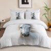 White Horse Bedding Set Horse Comforter Cover Set for Teen Boys Super Soft Construction Duvet Cover Set Bedroom Decor