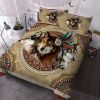 Wolf Duvet Cover Set 3 Pcs Retro Brown Tribal Boho Grid Bedding Comforter for Kids Teens Adults Wild Animal Quilt Duvet Set with 2 Pillowcases