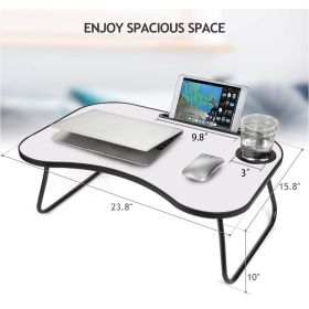 Laptop Stand for Bed ,Portable Lap Desk,23.8"*15.8"*10" (Color: Grayish white)