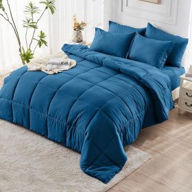 lake blue 2-Piece & 3-Piece Bedding Comforter Set â€“ Twin/Queen/King â€“ Soft Microfiber (Inclusion: Comforter *1+Pillowcase*2, size: KING)