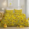 Duvet Cover Set: Kids Yellow Ducks Themed Brushed Microfiber Bedding for Boys Girls Room- Little Plastic Rubber Duck Print Comforter Cover with 2 Pill