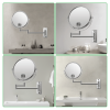 8-inch Wall Mounted Makeup Vanity Mirror, 1X / 10X Magnification Mirror, 360Â° Swivel with Extension Arm
